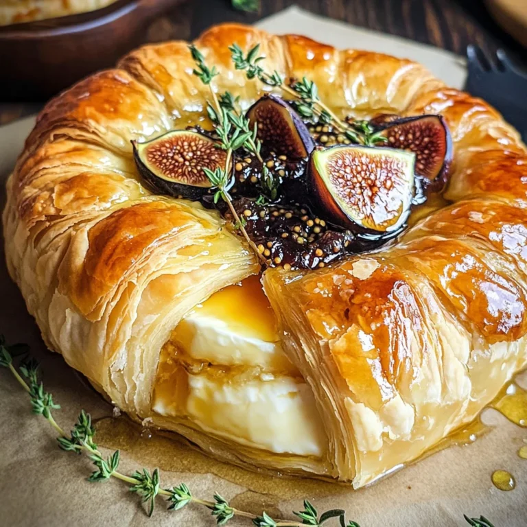 Baked Brie in Puff Pastry with Honey and Fig