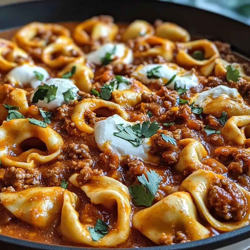 Cheesy Beef Enchilada Tortellini