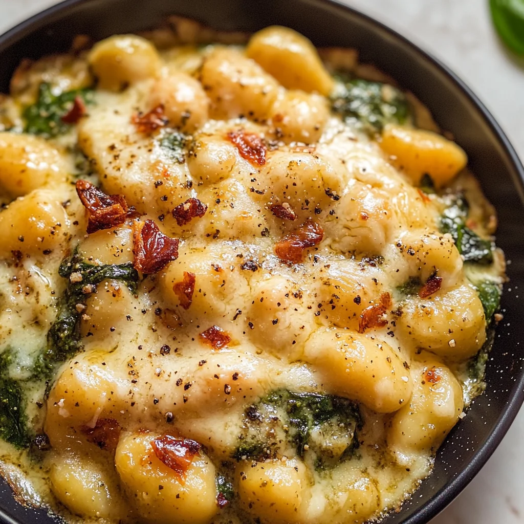Creamy Pesto Gnocchi with Spinach and Artichokes