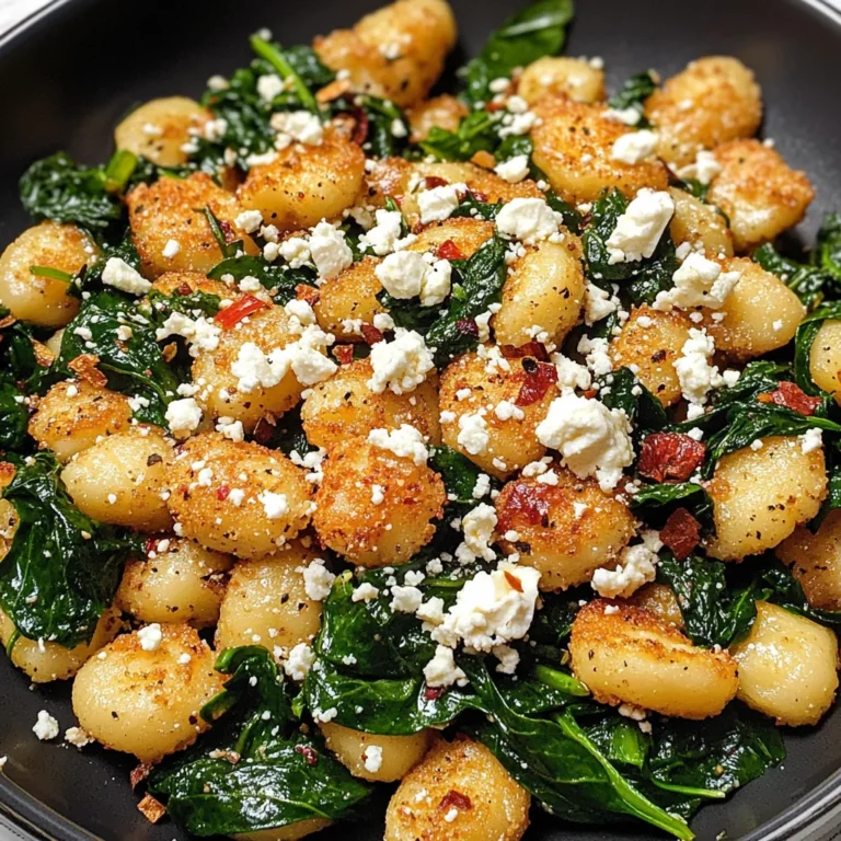 Crispy Gnocchi With Spinach And Feta