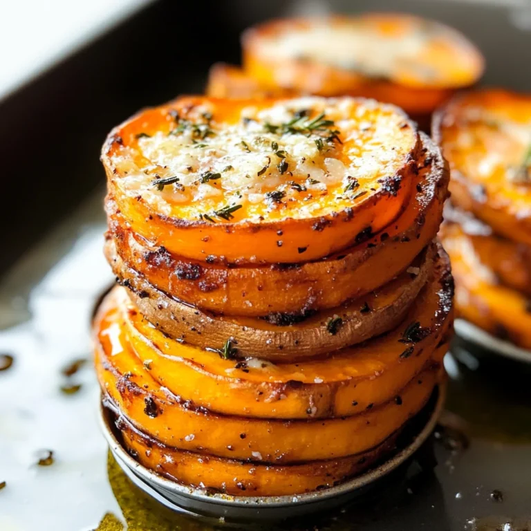 Garlic Butter Sweet Potato Stacks
