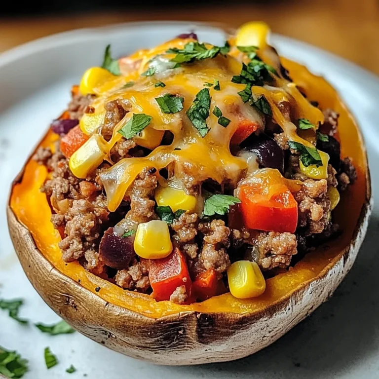 Ground Turkey Stuffed Sweet Potato