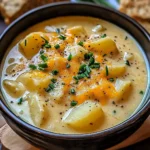 Hearty Cheddar Garlic Herb Potato Soup Recipe
