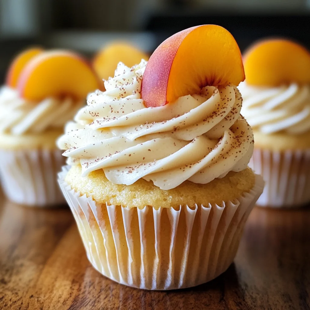 Honey Peach Cream Cheese Cupcakes