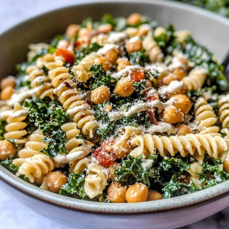 Kale Caesar Pasta Salad