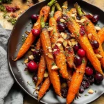 Maple roasted carrots with cranberries