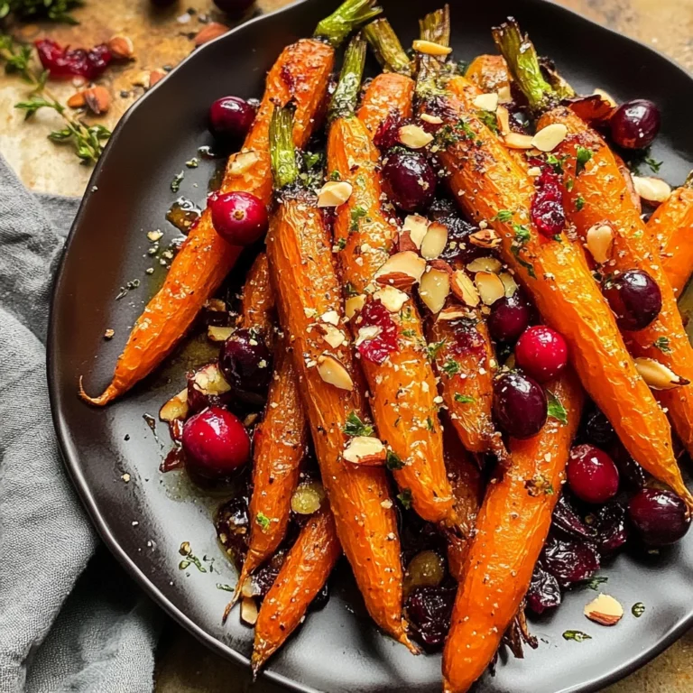Maple roasted carrots with cranberries