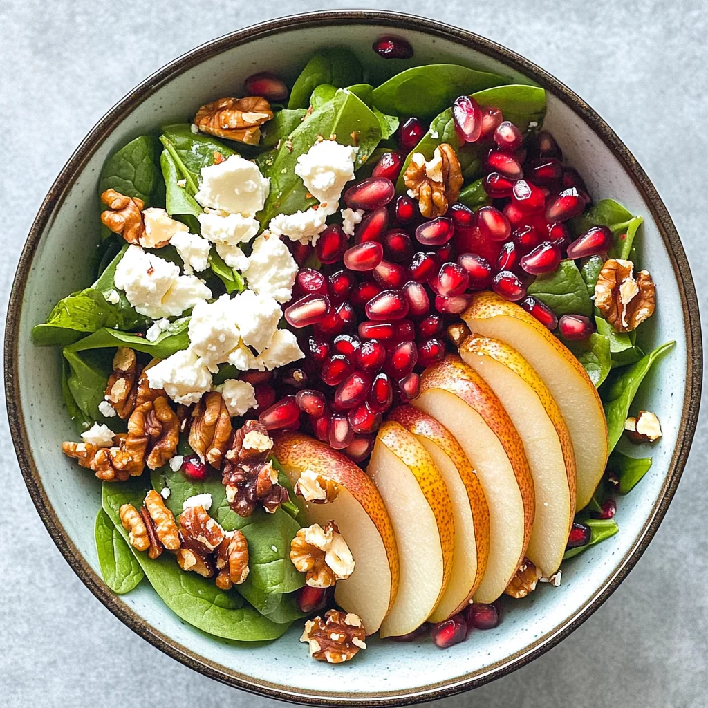 Pear, Pomegranate and Spinach Salad