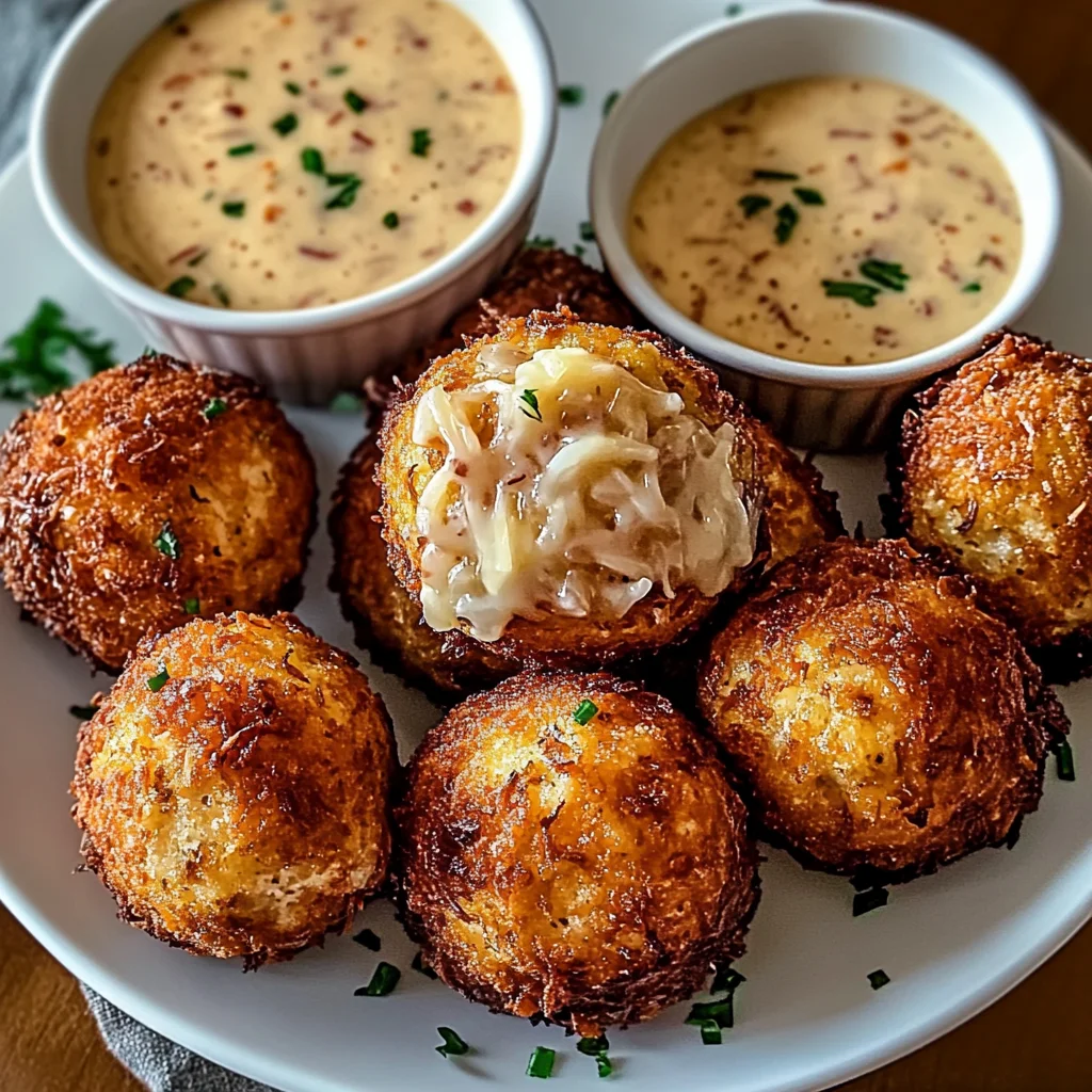 Reuben Balls with Spicy Thousand Island Dipping Sauce