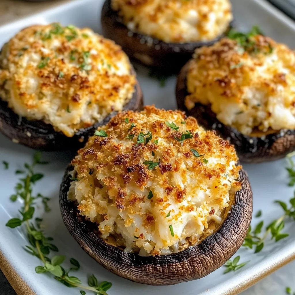 Tasty Crab Stuffed Portobello Mushrooms