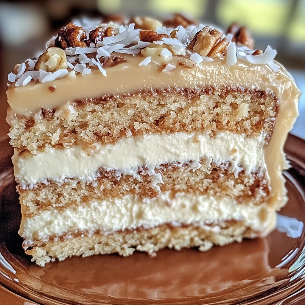 White German Chocolate Cake with Cheesecake Center