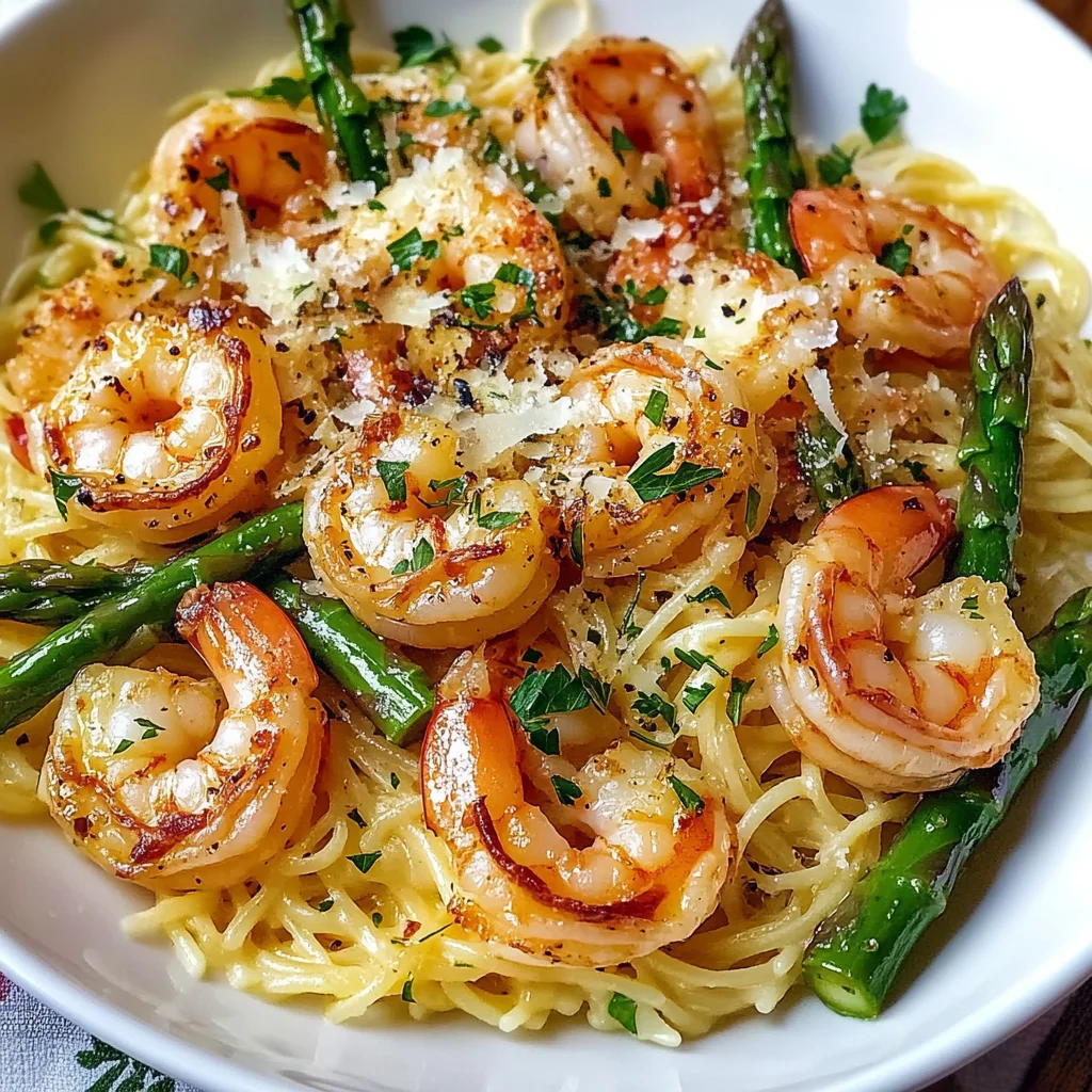 Asparagus Shrimp Angel Hair Pasta