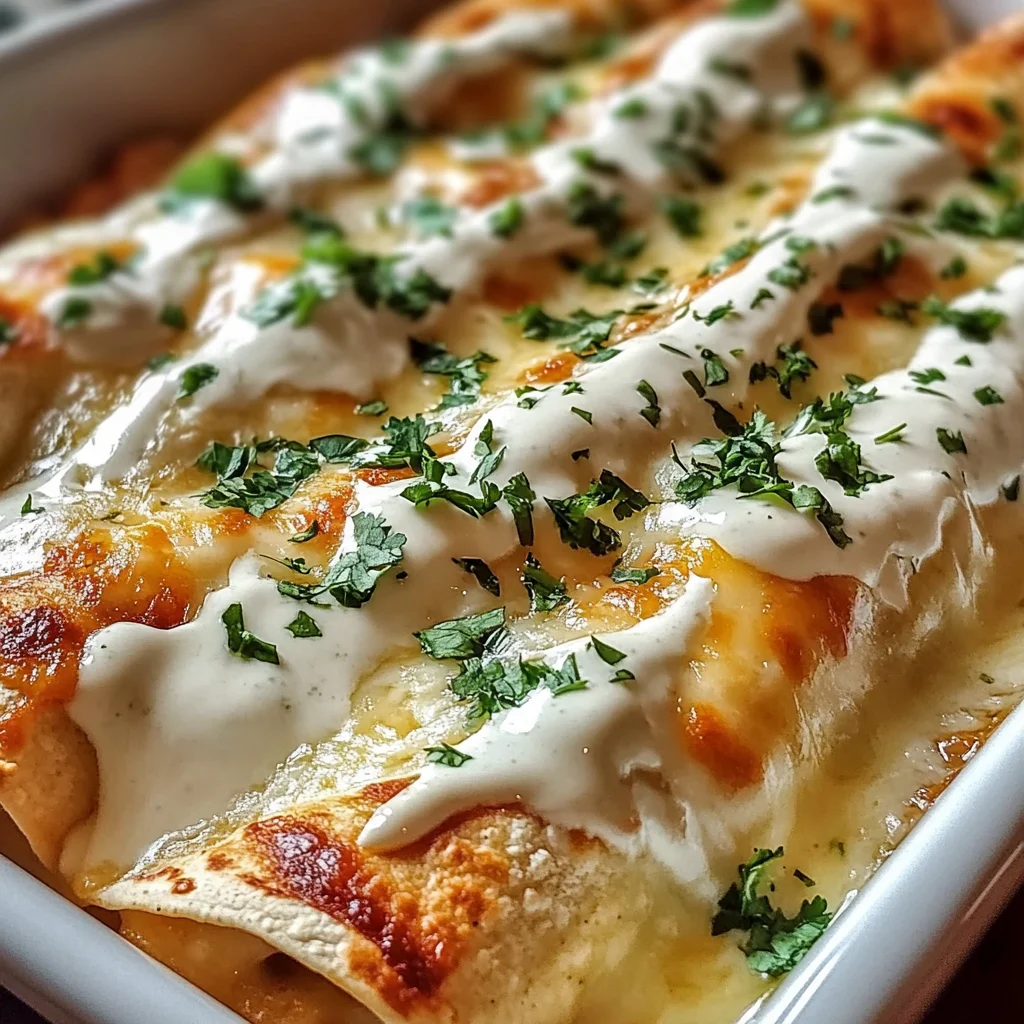 Chicken Enchiladas with Sour Cream White Sauce