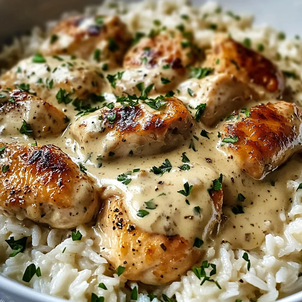 Creamy Smothered Chicken and Rice