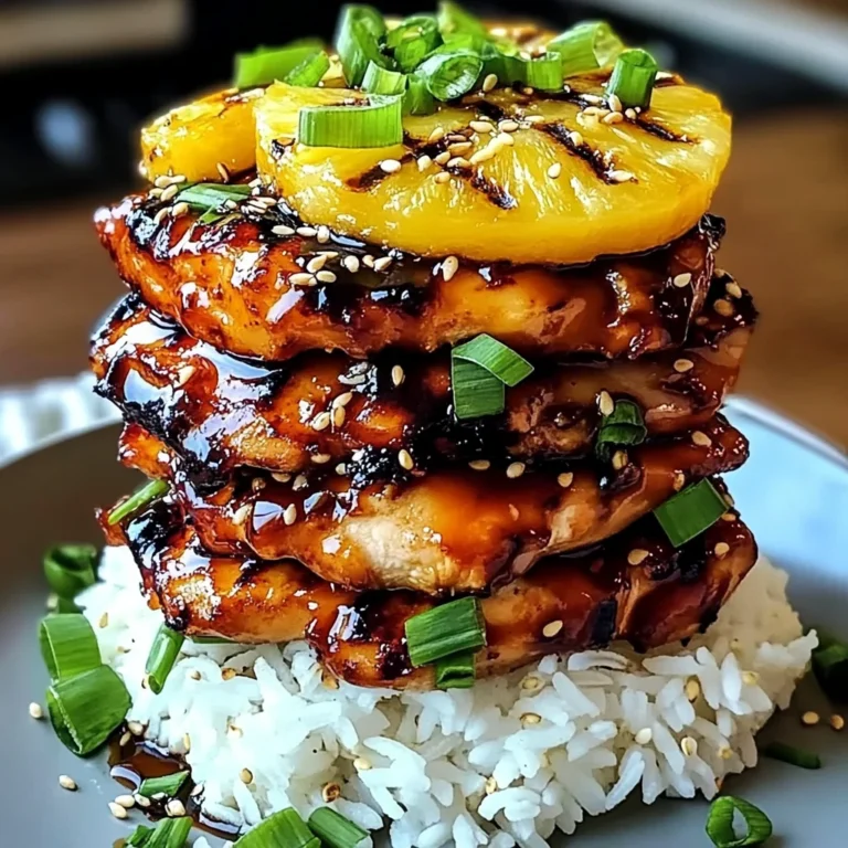 Hawaiian Huli Huli Chicken Stack