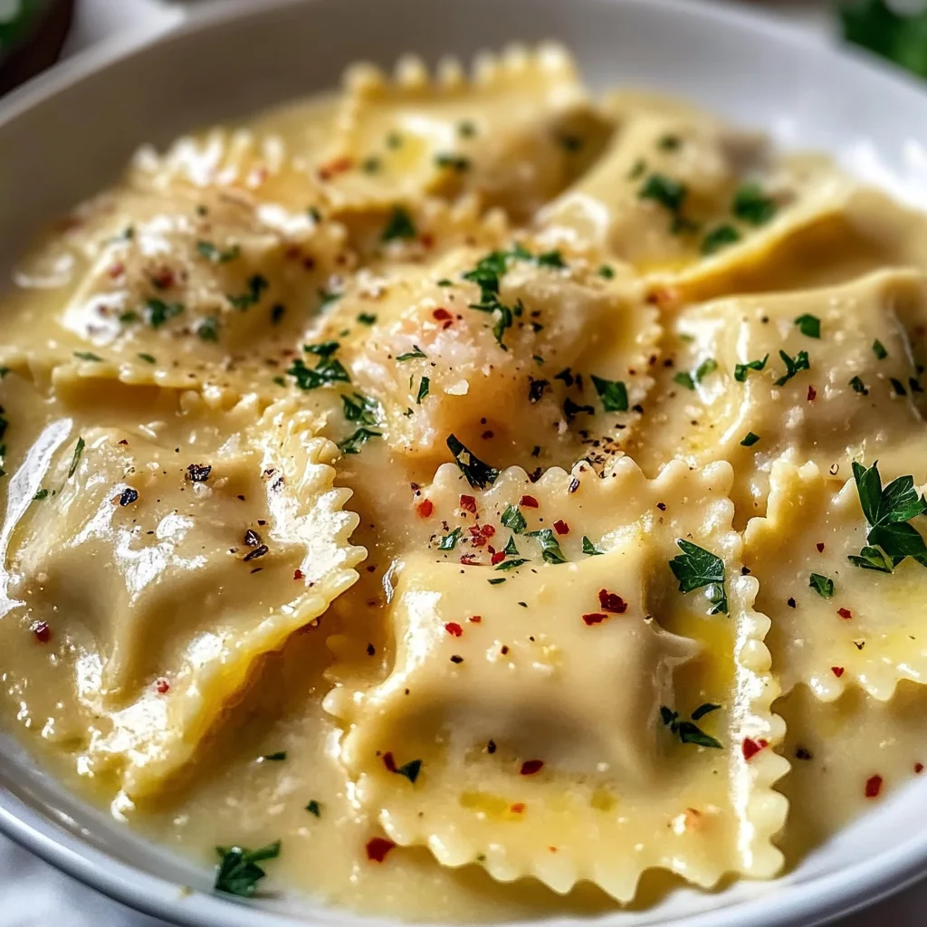 Lobster Ravioli in Lemon Butter Sauce